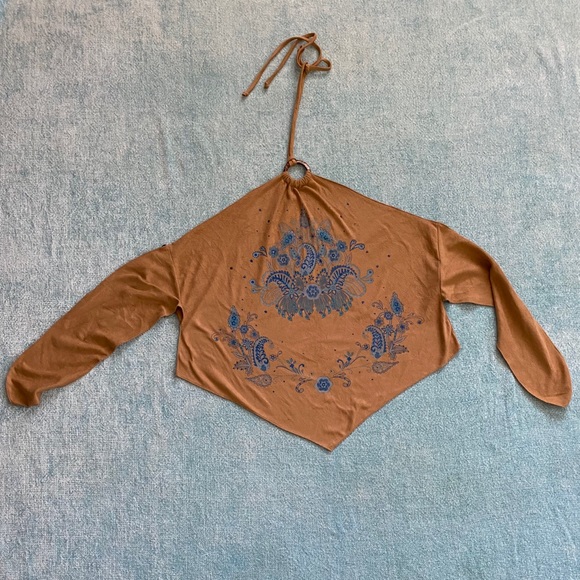 Vintage Y2K Suede Tie Halter - Picture 3 of 8